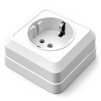 External W-206 Розетка с заземлением открытой установки Белый
