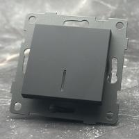 MB-004 1 клавишный 1 полюсный выключатель с LED без рамки (Черный-Матовый）