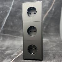 Elegant MTC-3013B 3 розетки с заземлением, вертикальная（Графит-Матовый）