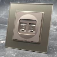 Glass MMG-024 Компьютерная cat 6e+Телевизионная розетка（Золотой）