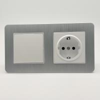 Aluminum MMW-001/013 1 клавишный 1 полюсный выключатель/ Розетка c заземлением（Белый）