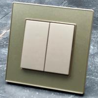 Cristal MMG-006 2 клавишный 1 полюсный выключатель（Золотой）