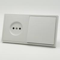 Art MTW-001/012 1 клавишный 1 полюсный выключатель/ Розетка   без заземления（Белый-Матовый）