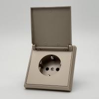 Elegant MTG-017 Розетка с/з с крышкой（Золото-Матовый）