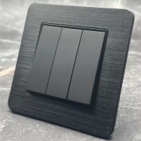 Aluminum MMB-010 3 клавишный 1 полюсный выключатель（Черный）