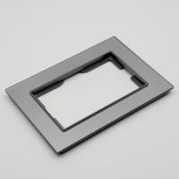 Glass C-110 1 постовая под двойную розетку 120 мм.（Каленое стекло）(Графит-Матовый)