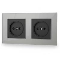 Glass CMB-2012 2 розетки без заземления（Черный-графит）