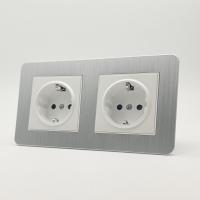 Aluminum MMW-2013 2 розетки с заземлением（Белый）