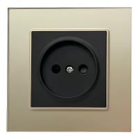 Glass GMB-012 Розетка   без заземления（Черный-золото）