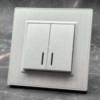 Nature MMW-008 2 клавишный 1 полюсный выключатель с LED（Белый）