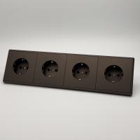Elegant MTM-4013 4 розетки с заземлением （Мокко-Матовый）