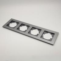 Glass C-104 4-поставая рамка (Каленое стекло）Графит