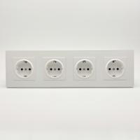 Cristal MMW-4013 4 розетки с заземлением（Белый）