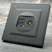 Nature MMB-024 Компьютерная cat 6e+Телевизионная розетка（Черный）