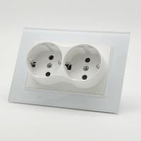 Glass MMW-030 Розетка двойная  с заземлением 120（Белый-Матовый）