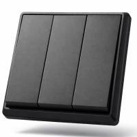 Elegant MTB-010 3 клавишный 1 полюсный выключатель（Черный-Матовый）