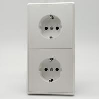 Elegant MTW-2013B 2 розетки с заземлением, вертикальная (Белый-Матовый)