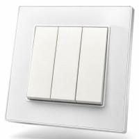 Cristal MMW-010 3 клавишный 1 полюсный выключатель（Белый）