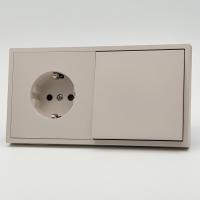 Art MTS-001/013 1 клавишный 1 полюсный выключатель/ Розетка с заземлением（Кашемир-Матовый）