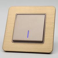 Aluminum MMG-005 1 клавишный проходной выключатель с LED （Золото-Матовый）
