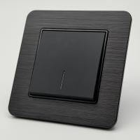 Aluminum MMB-005 1 клавишный проходной выключатель с LED（Черный-Матовый）