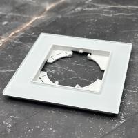 Glass W-101 1-постовая рамка (каленое стекло) Белый