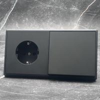 Elegant MTB-001/013 1 клавишный 1 полюсный выключатель/ Розетка c заземлением（Черный）
