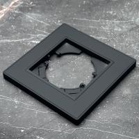 Nature MB-101 1-постовая рамка (Рифленая) Черный-Матовый