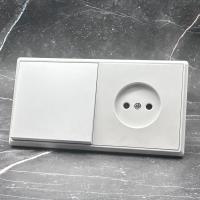Elegant MTW-001/012 1 клавишный 1 полюсный выключатель/ Розетка   без заземления（Белый）