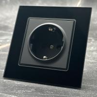 Glass MMB-013 Розетка   с заземлением（Черный）
