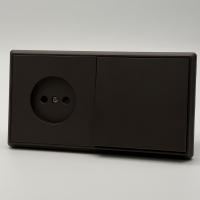 Elegant MTM-001/012 1 клавишный 1 полюсный выключатель/ Розетка   без заземления（Мокко-Матовый）
