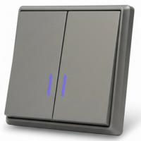 Elegant MTC-009 2 клавишный проходной  выключатель с LED（Графит-Матовый）