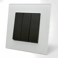 Glass WMB-010 3 клавишный 1 полюсный выключатель（Черный-белый）