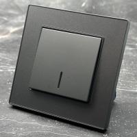 Cristal MMC-005 1 клавишный проходной выключатель с LED （Графит-Матовый）