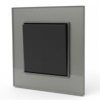 Glass CMB-002 1 клавишный проходной выключатель（Черный-графит）