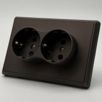 Elegant MTM-030 Розетка двойная  с заземлением 120（Мокко-Матовый）