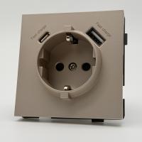 TG-015 Розетка   с заземлением USB+TYPE C без рамки
（Золото-Матовый）（FAST CHARGE）
