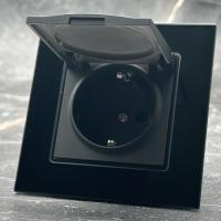 Glass MMB-017 Розетка с/з с крышкой（Черный）