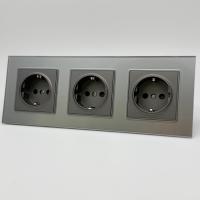 Glass MMC-3013 3 розетки с заземлением（Графит）