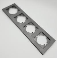 Nature MC-104 4-постовая рамка (Рифленая) Графит-Матовый