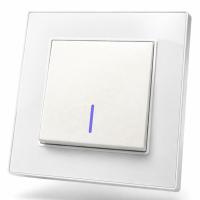 Cristal MMW-005 1 клавишный проходной выключатель с LED（Белый）