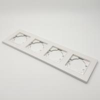 Nature MW-104 4-постовая рамка (Рифленая) Белый-Матовый