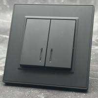 Nature MMB-008 2 клавишный 1 полюсный выключатель с LED（Черный）