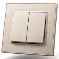 Nature MMG-006 2 клавишный 1 полюсный выключатель（Золотой）