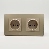 Cristal MMG-2013 2 розетки с заземлением（Золото）