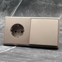 Elegant MTG-001/013 1 клавишный 1 полюсный выключатель/ Розетка c заземлением（Золото-Матовый）