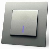 Grace MMC-005 1 клавишный проходной выключатель с LED（Графит-Матовый）