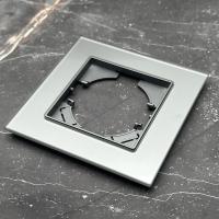 Glass C-101 1-постовая рамка (каленое стекло) (Графит-Матовый)