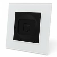 Glass  WMB-021 Телефонная розетка（Черный-белый）