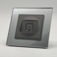 Glass MMC-020 Компьютерная розетка RJ-45 cat6e 10GB（Графит-Матовый）